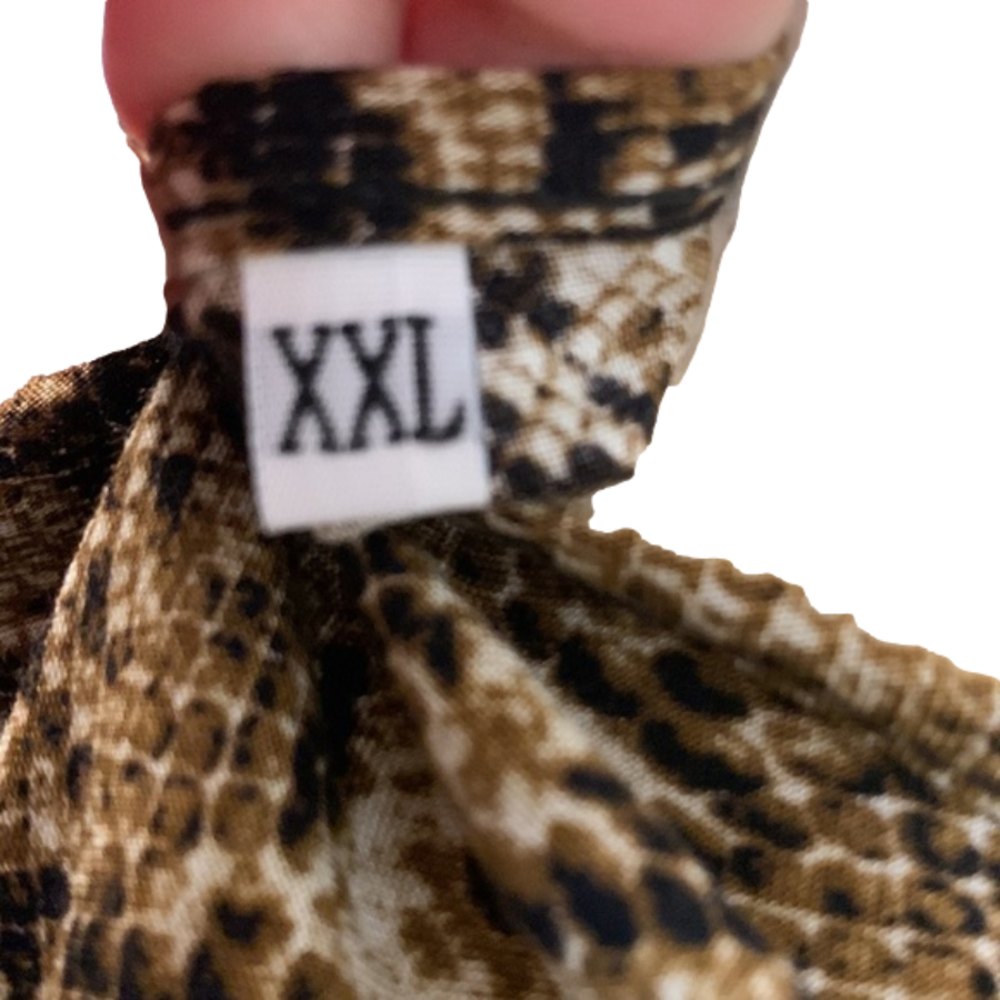 Brown & Tan Snake Animal Printed Lightweight Blouse Top XXL - Picture 6 of 8